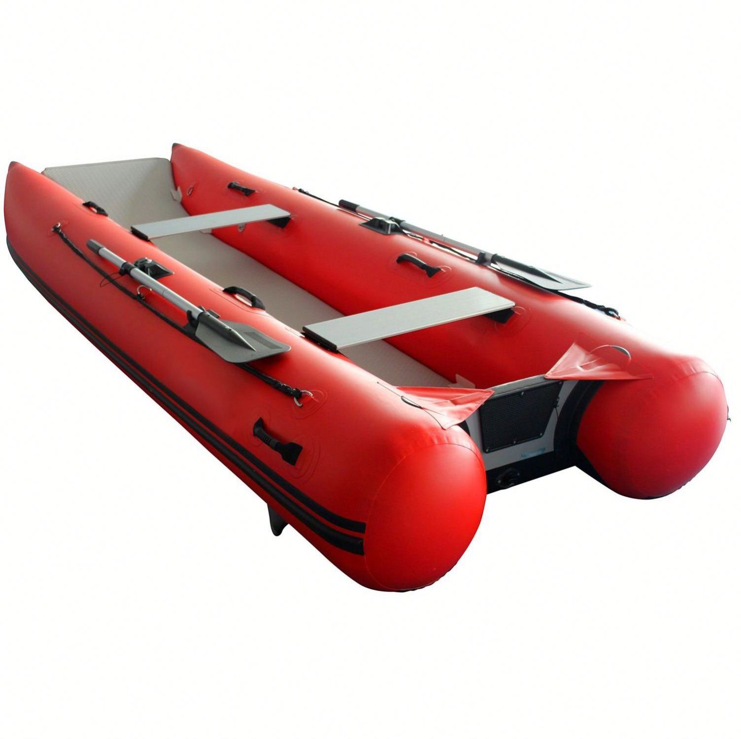 Catamaran inflatable boat frameless cataract pontoon 15ft. 7-8 person red/blue