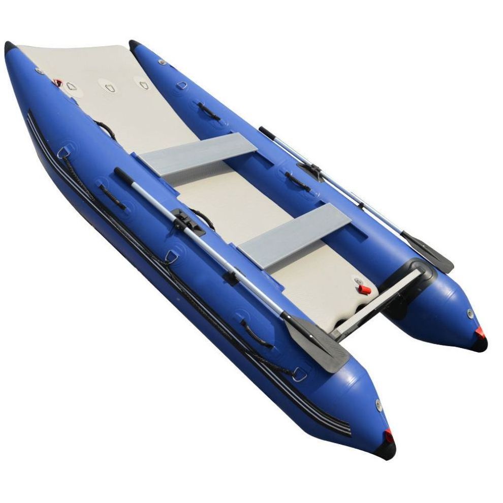 Catamaran inflatable boat frameless cataract pontoon 15ft. 7-8 person red/blue