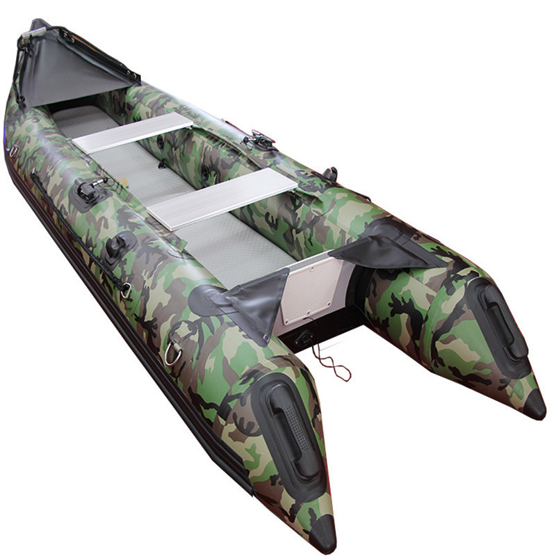 High quality camo color inflatable Kaboat PVC inflatable fishing kayak boat 12ft 14ft