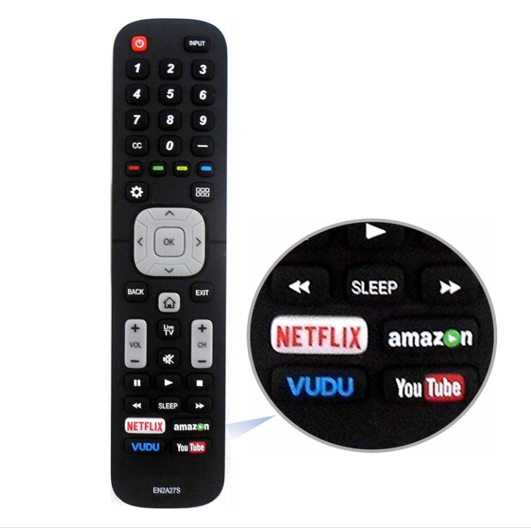 New EN2A27S Replacement Remote Control Compatible with Sharp Hisense LCD LED HDTV Smart TV