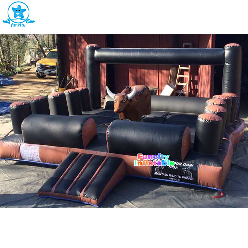 Outdoor Inflatable Sports Games Inflatable Rodeo Electric Mechanical bull Inflatable Arena Mechanical Bull Mattress For Sale