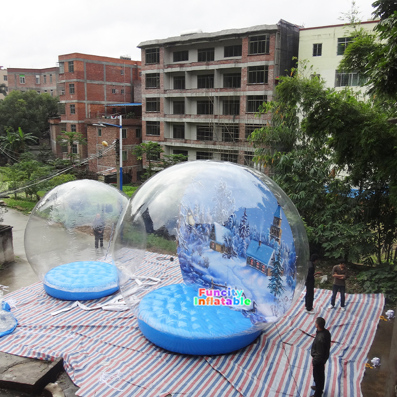 4M Custom  Inflatable Advertising Snow Globe Transparent inflatable snow globe photo booth