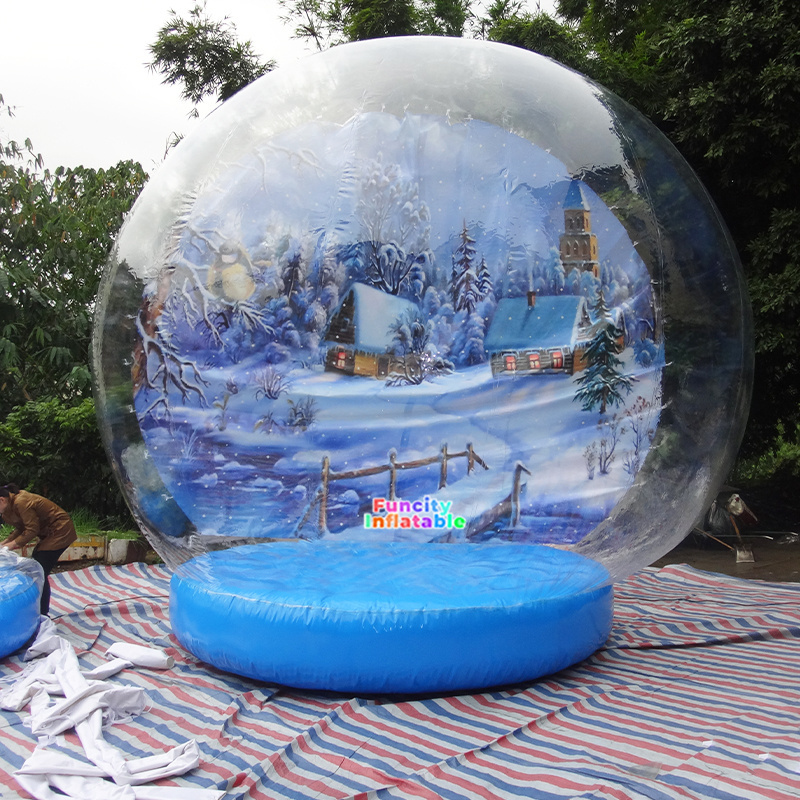 4M Custom  Inflatable Advertising Snow Globe Transparent inflatable snow globe photo booth