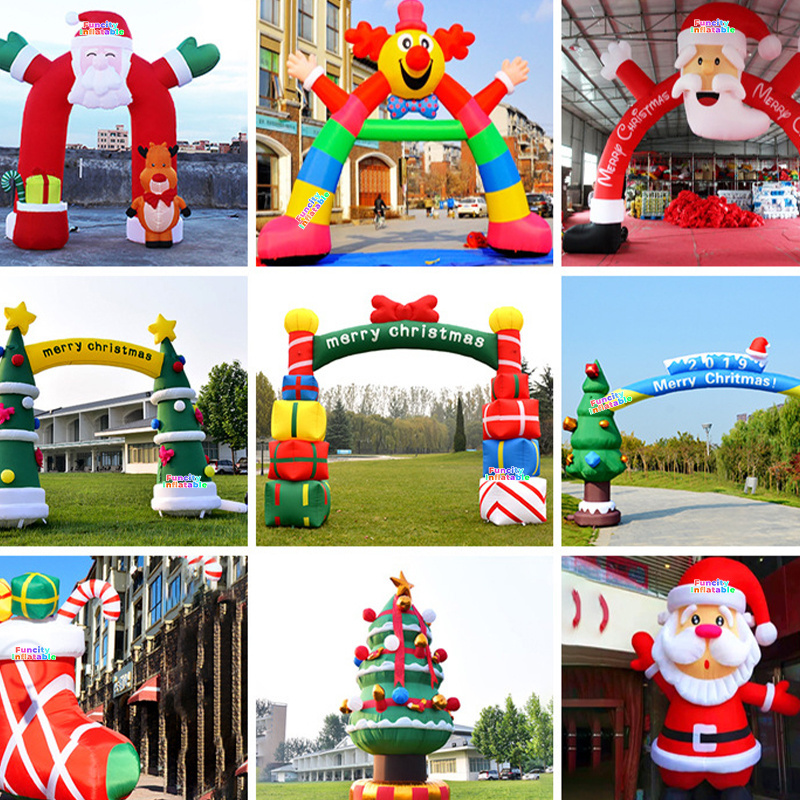 Outdoor Indoor Christmas With Led Light Samlls Train Inflatable Santa For Home Party Decoration