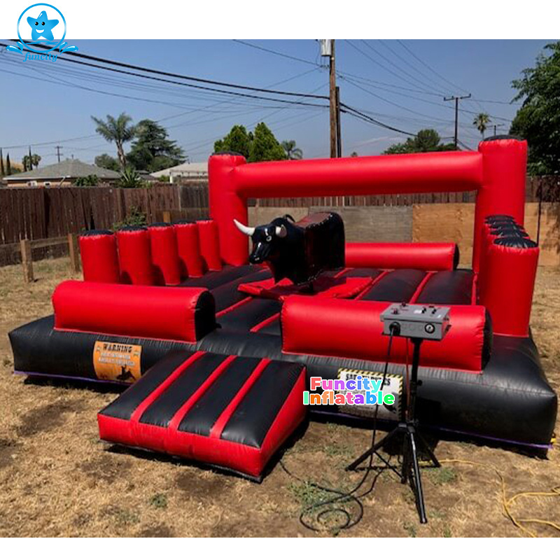 Outdoor Inflatable Sports Games Inflatable Rodeo Electric Mechanical bull Inflatable Arena Mechanical Bull Mattress For Sale