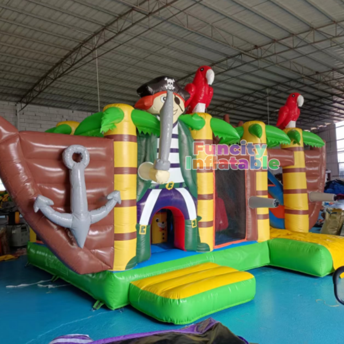 Custom Design Pirate Theme Inflatable Bouncy Slide Inflatable bouncer House for Party Use