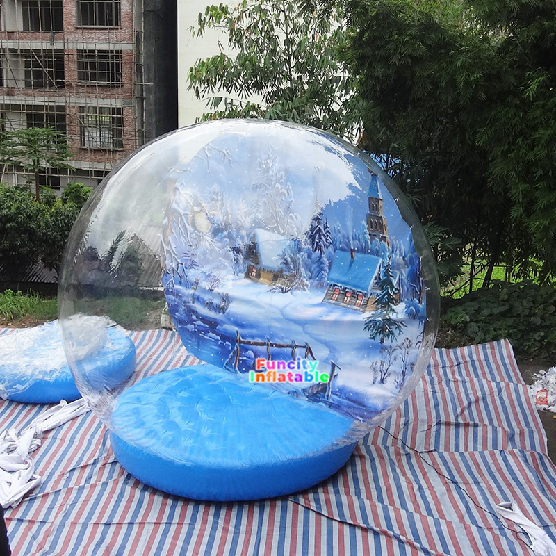 4M Custom  Inflatable Advertising Snow Globe Transparent inflatable snow globe photo booth