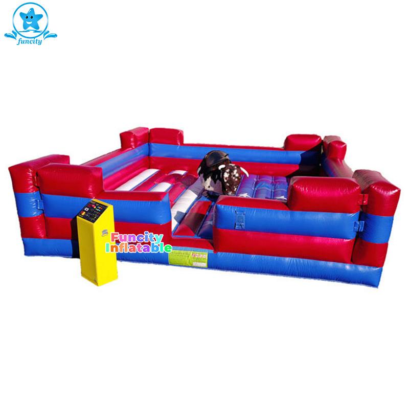 Outdoor Inflatable Sports Games Inflatable Rodeo Electric Mechanical bull Inflatable Arena Mechanical Bull Mattress For Sale