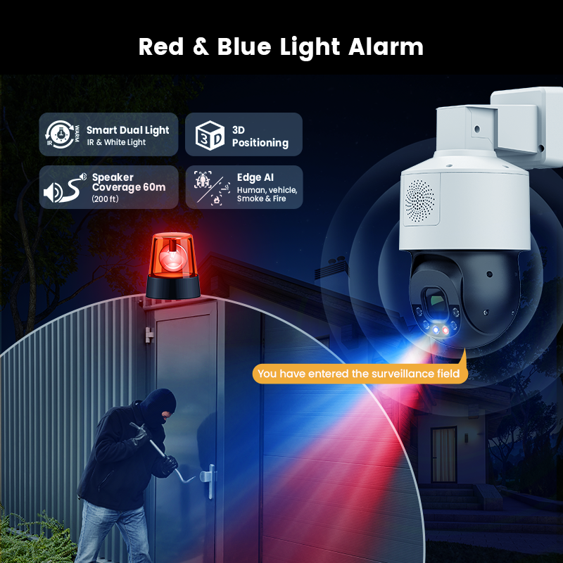 3 inch auto tracking human & vehicle detection surveillance ip ptz camera smart dual light full color 5mp outdoor poe ptz camera