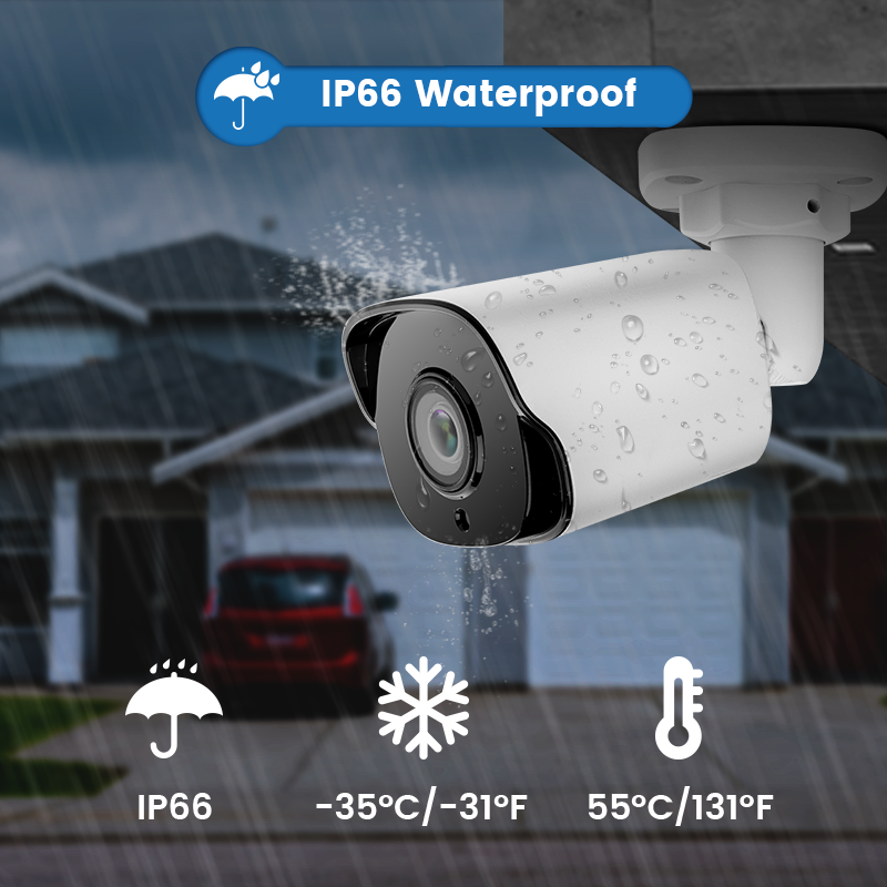 8MP AI human & vehicle detection cctv surveillance PoE camera outdoor H.265 4K 8MP bullet poe ip security camera