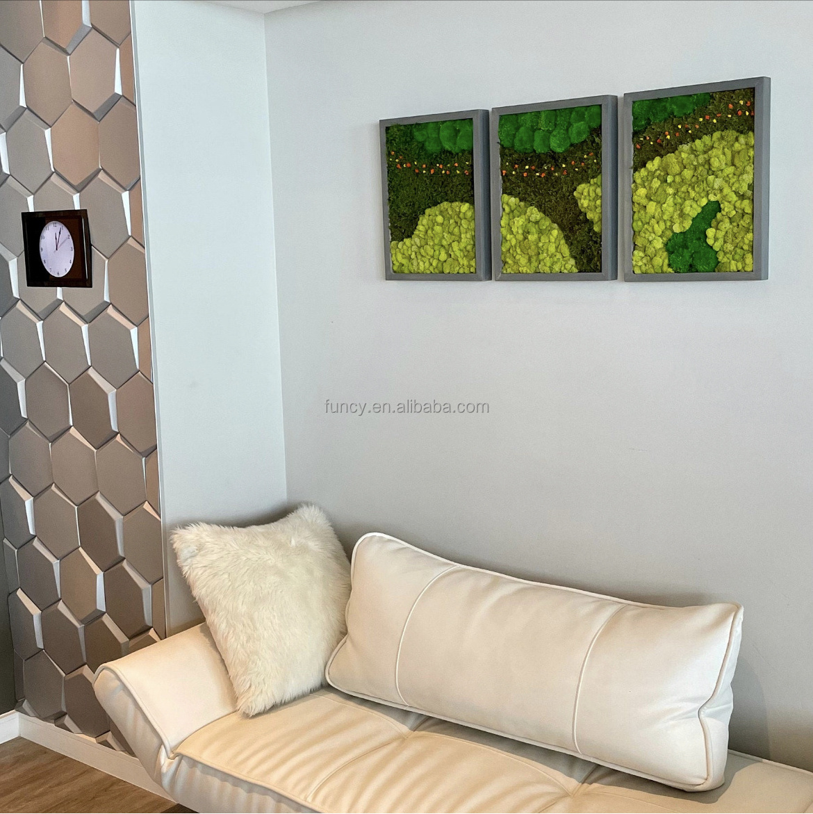 Wholesale Customized Office Decoration 3D Real Natural Preserved Moss Wall Art Wooden Shadow Box Frame