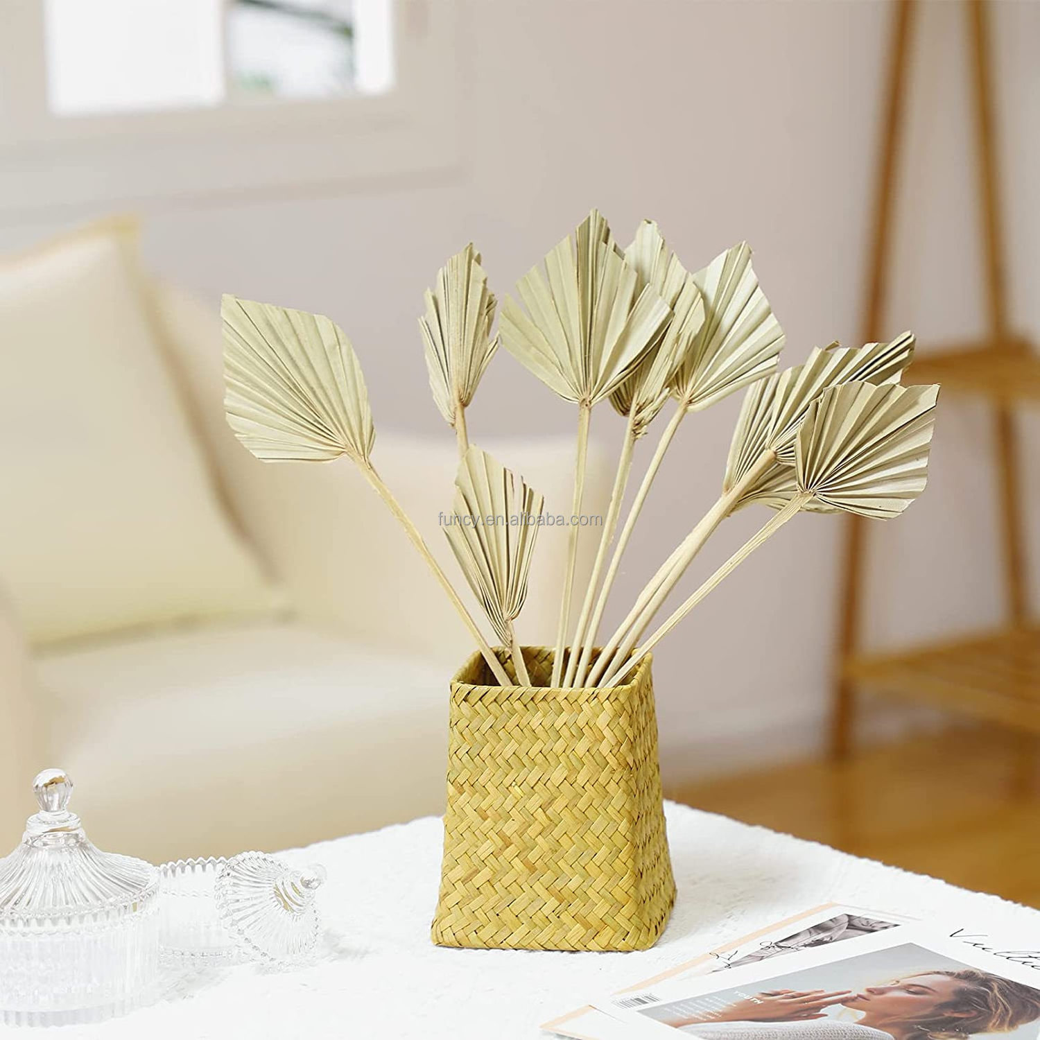 Fast Delivery Pampas Artificial Dried Flower Leaf Decorative Preserved Leaf Palm Tree Leaves