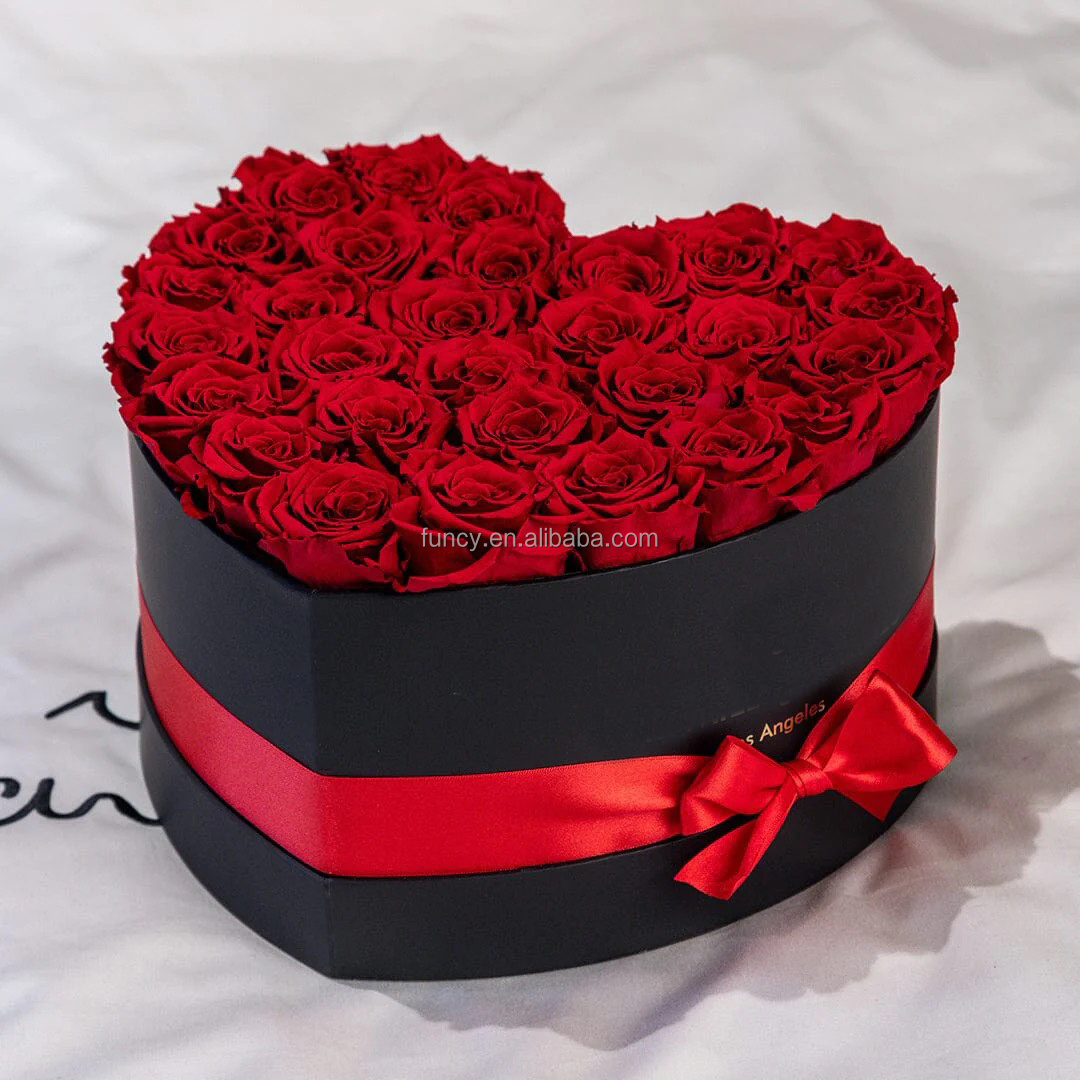 Hot Selling Red Color Valentines Day Gift Eternal Forever rosas eternas Immortal eternelle Boxed Rose Preserved Flower