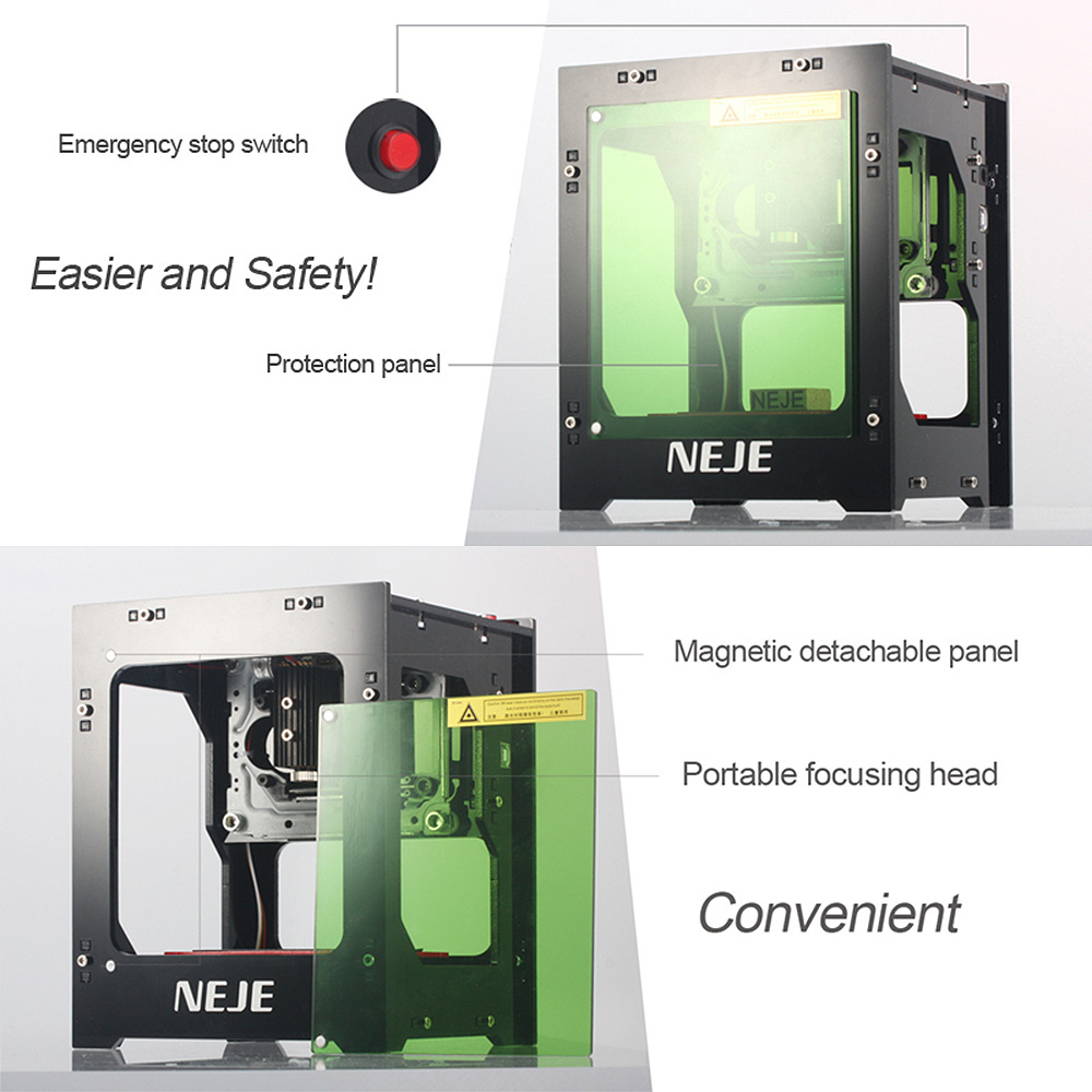 NEJE 2019 hot selling new 1000mw 405nm Ai laser engraver Wood Router DIY Desktop Laser Cutter Printer Engraver Cutting Machine