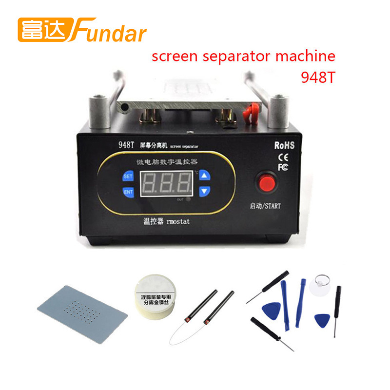 Cheap price 948T 7 inches Mobile phone Built-in Pump Vacuum Glass LCD Screen Separator Machine + Cutting Wire + Wire Handle