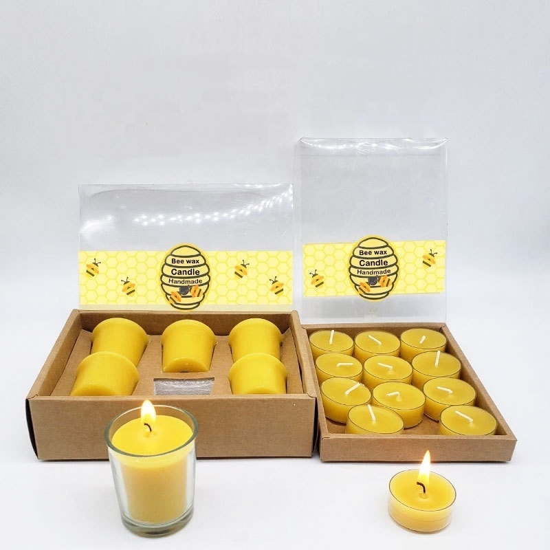 Funday High Quality Factory Wholesale Organic Handmade Beeswax Luxury Candle  beeswax tealight candles