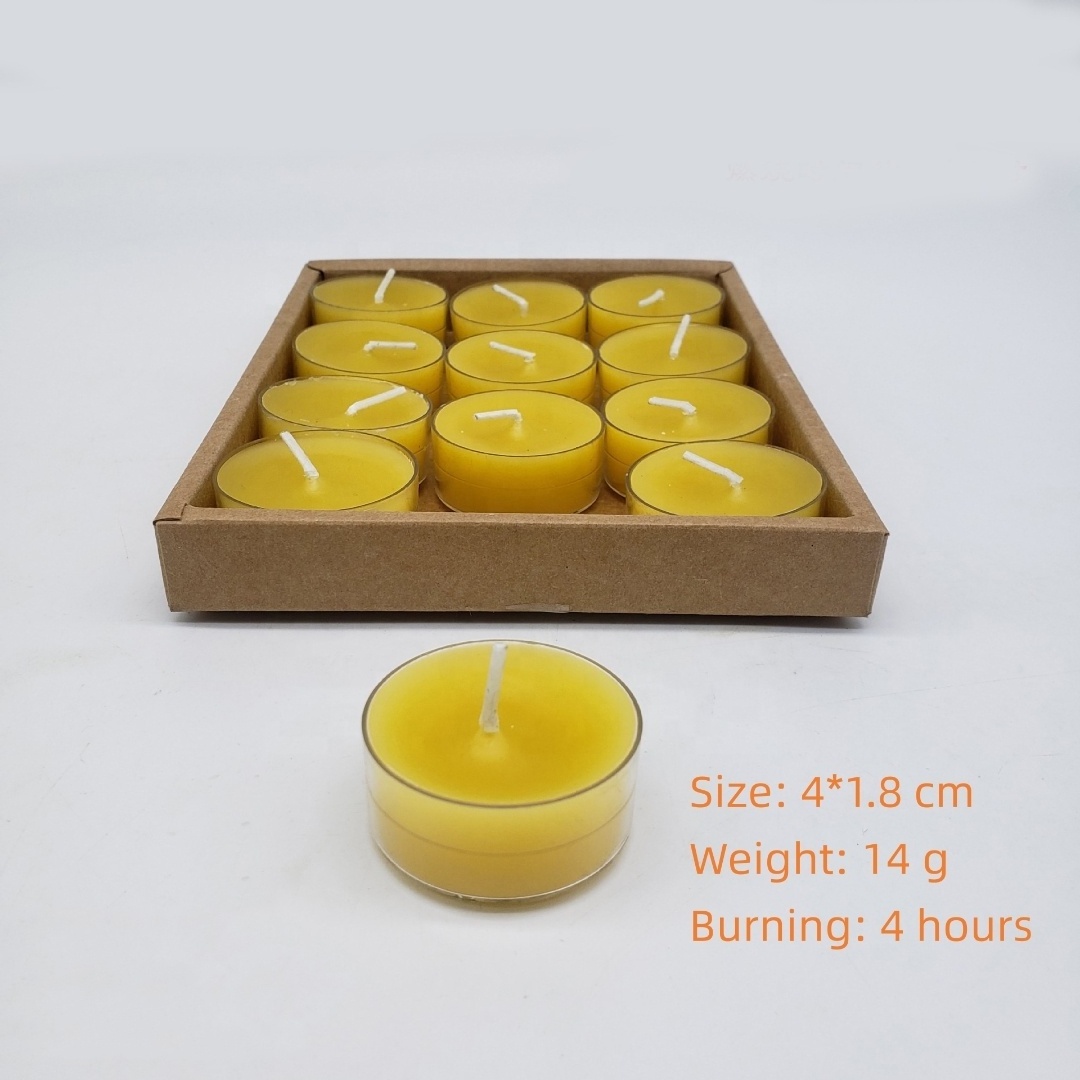 Funday High Quality Factory Wholesale Organic Handmade Beeswax Luxury Candle  beeswax tealight candles