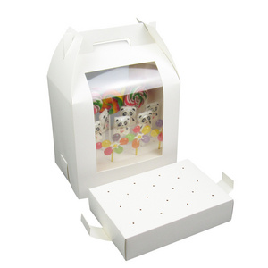 Cake Pop Boxes handmade strawberry lollipop chocolate candy display packaging box with clear window