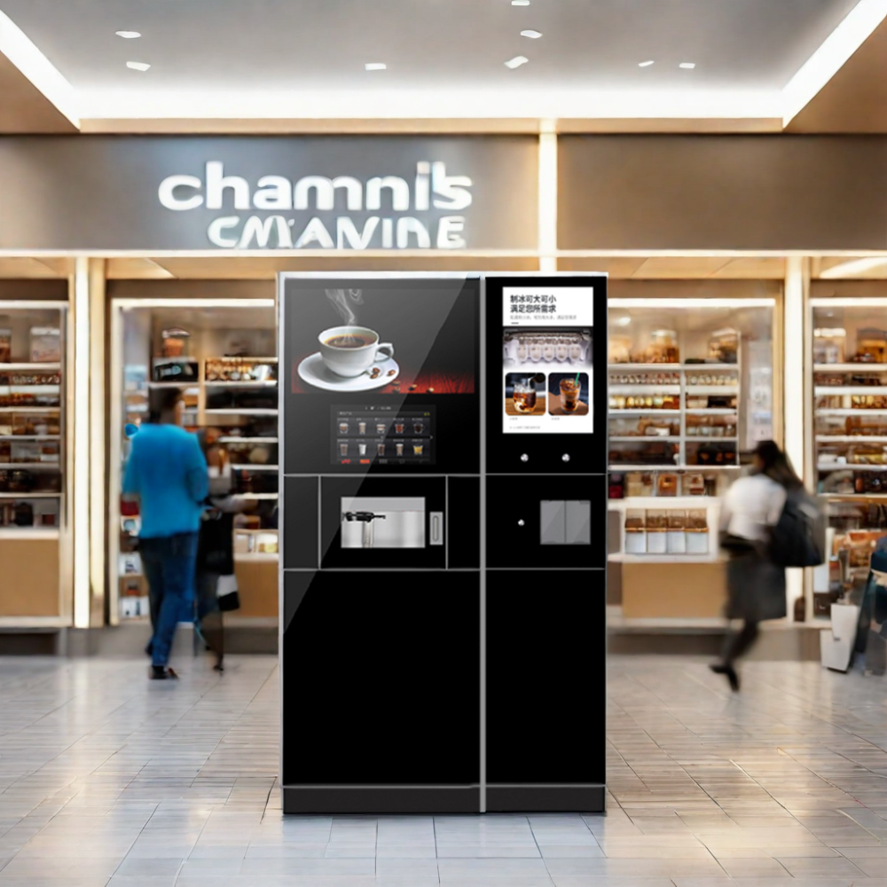 Iced Coffee Vending Machine Fully Automatic for Business with Ice Locker