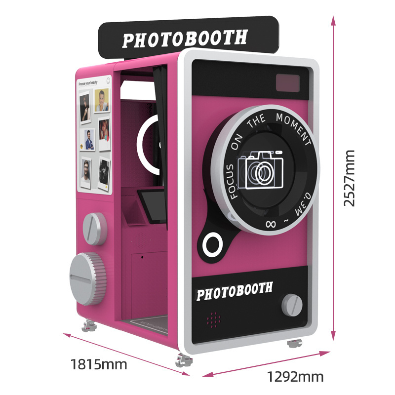 Fundord Portable Selfie Self Service Photo Booth Vending Machine with Digital Camera Props