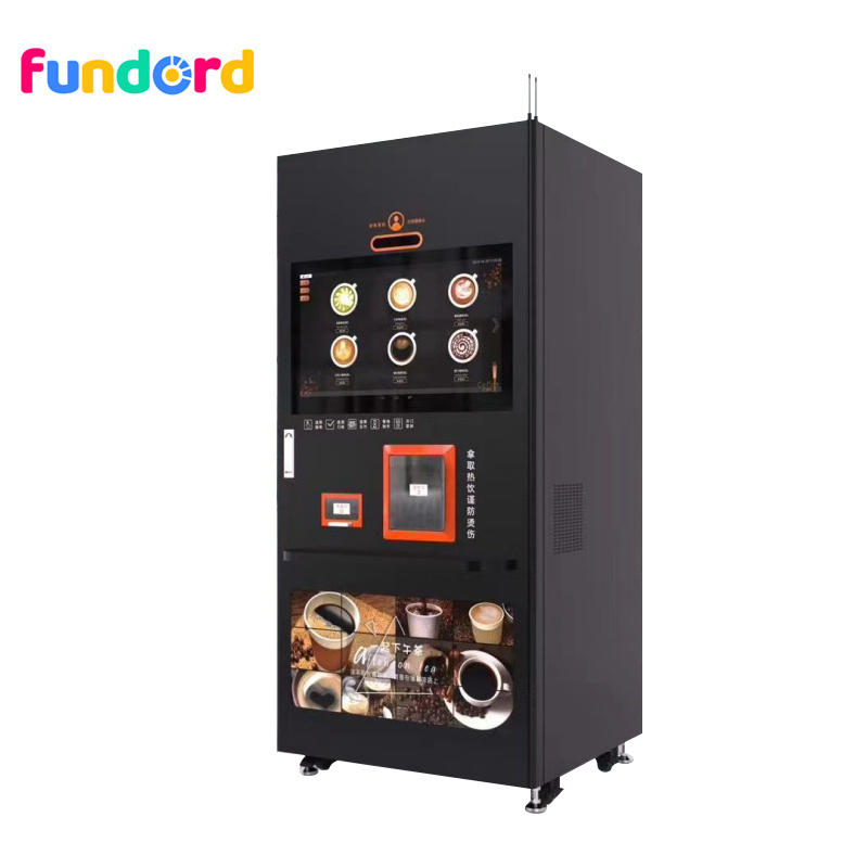 2024 Cold Hot Fresh Ground Coffee Vending Machine fully automatic espresso airport shopping mall bus train station