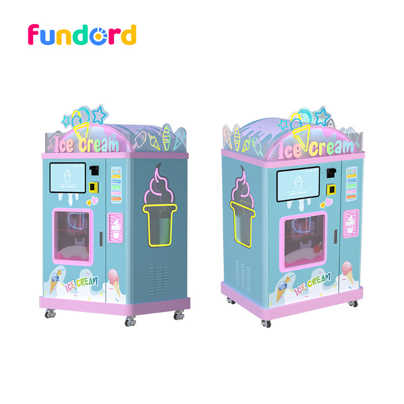 Fundord outdoor icecream vending machines automated soft serve snow ice cream vending machine