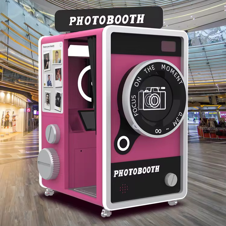 Fundord Portable Selfie Self Service Photo Booth Vending Machine with Digital Camera Props