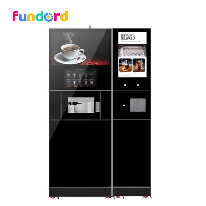 Iced Coffee Vending Machine Fully Automatic for Business with Ice Locker