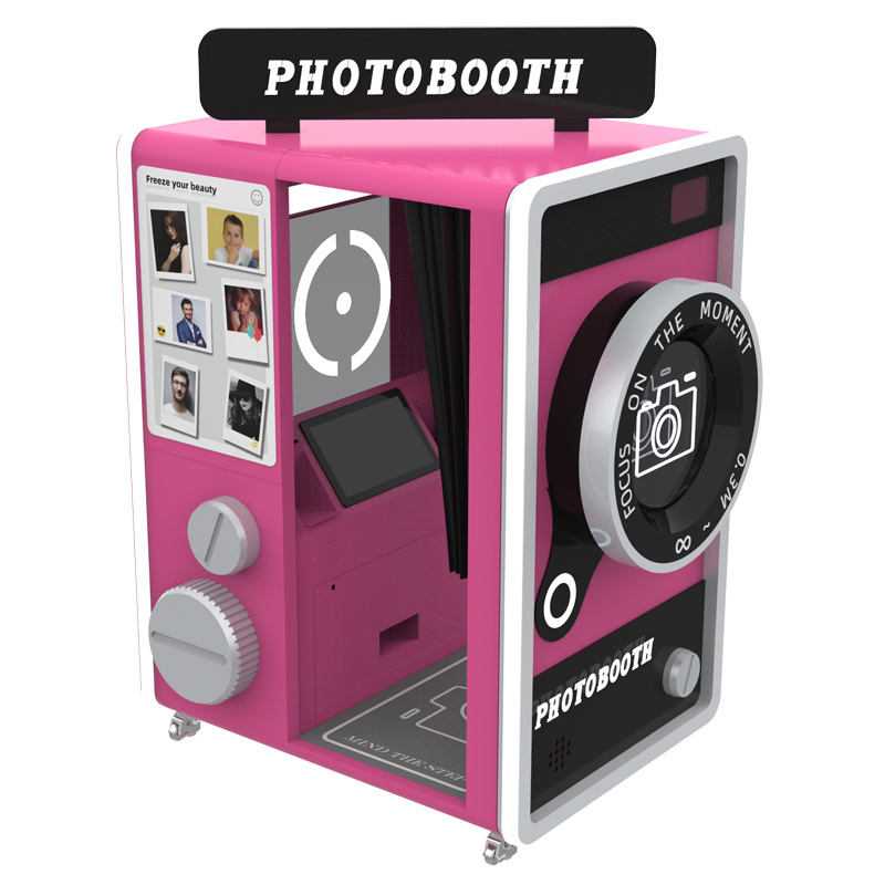 Fundord Portable Selfie Self Service Photo Booth Vending Machine with Digital Camera Props