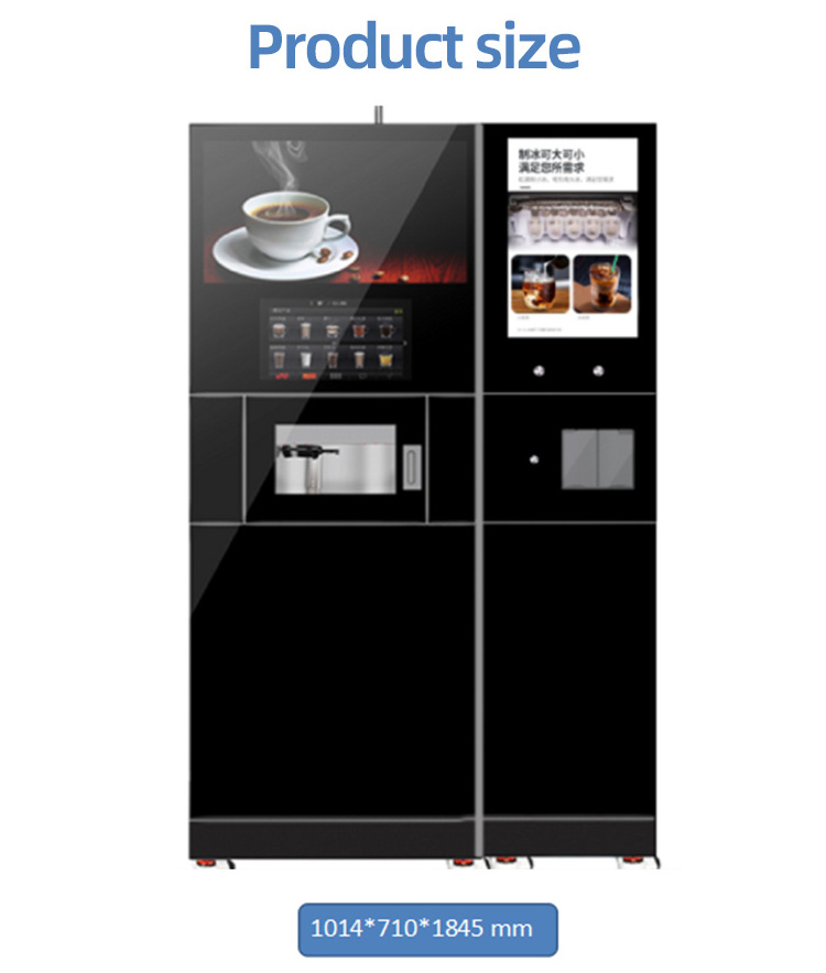 Iced Coffee Vending Machine Fully Automatic for Business with Ice Locker