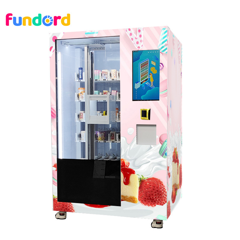 Fundord beer can glasses vending machine high-end auto open door alcohol vending machine with xy axis elevator