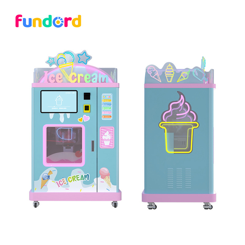 Fundord outdoor icecream vending machines automated soft serve snow ice cream vending machine