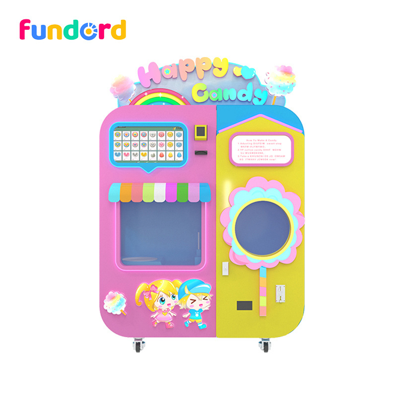 Fundord Fully Automatic Cotton Candy Vending Machine with coin payment