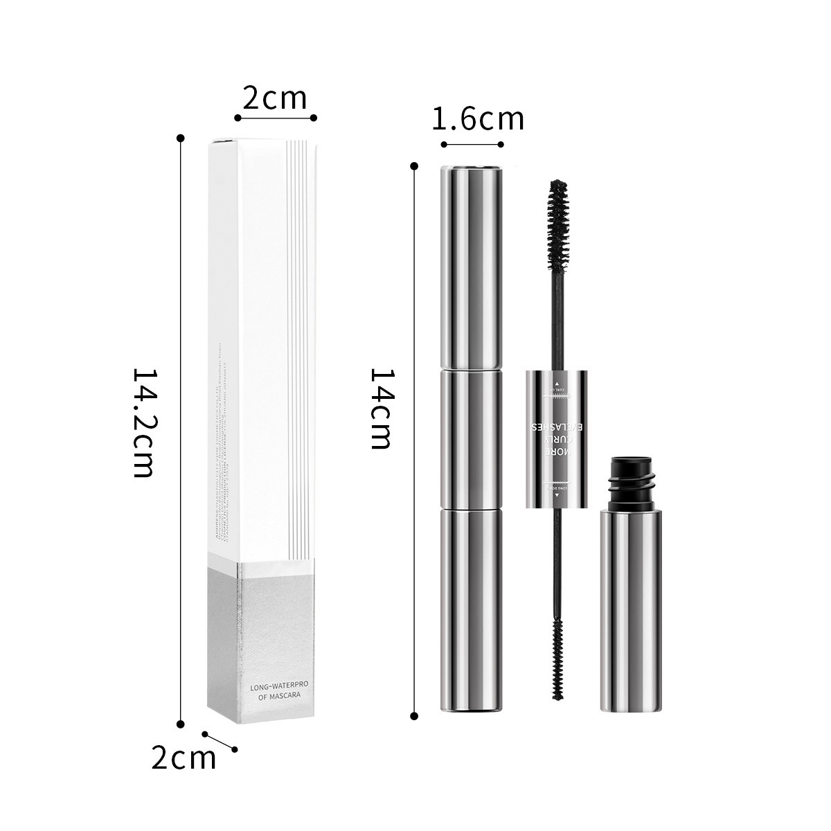 Double Side Silver Mascara Waterproof Long Lasting Growth Mascara