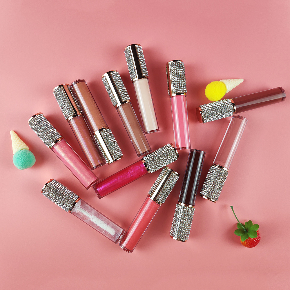 Wholesale  Cosmetic Custom Logo Lipgloss Lip Gloss Vendors Matter Nude Clear Shinny Shimmer Lip Gloss Private Label