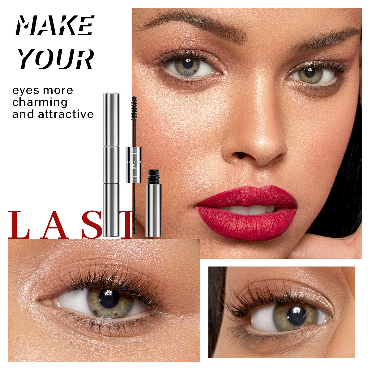 Double Side Silver Mascara Waterproof Long Lasting Growth Mascara