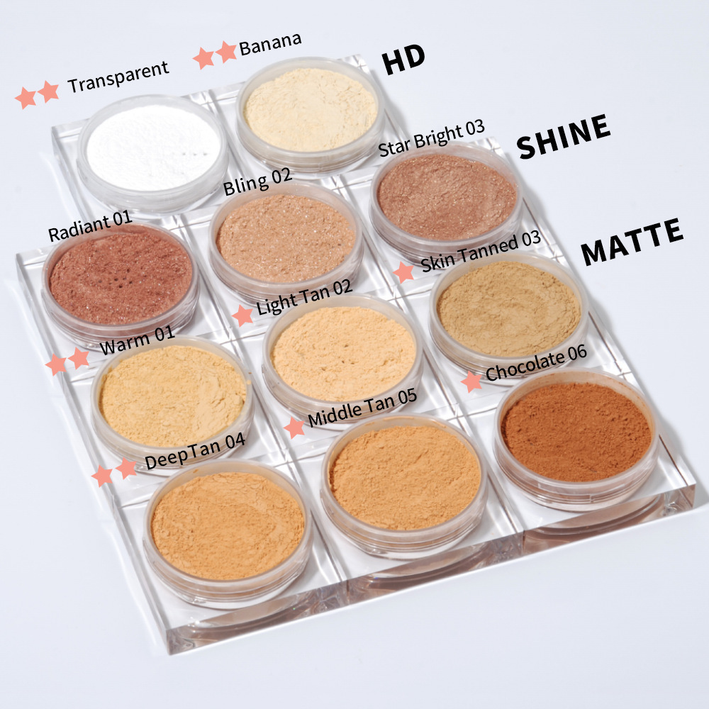 Private Label White Loose Shimmer Powder Makeup Pigment Brighter Setting Loose Powder Waterproof