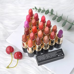 New Arrival Lapiz Labial 20 Colors Creamy Matte Lipstick Private Label Rose Gold Lipstick