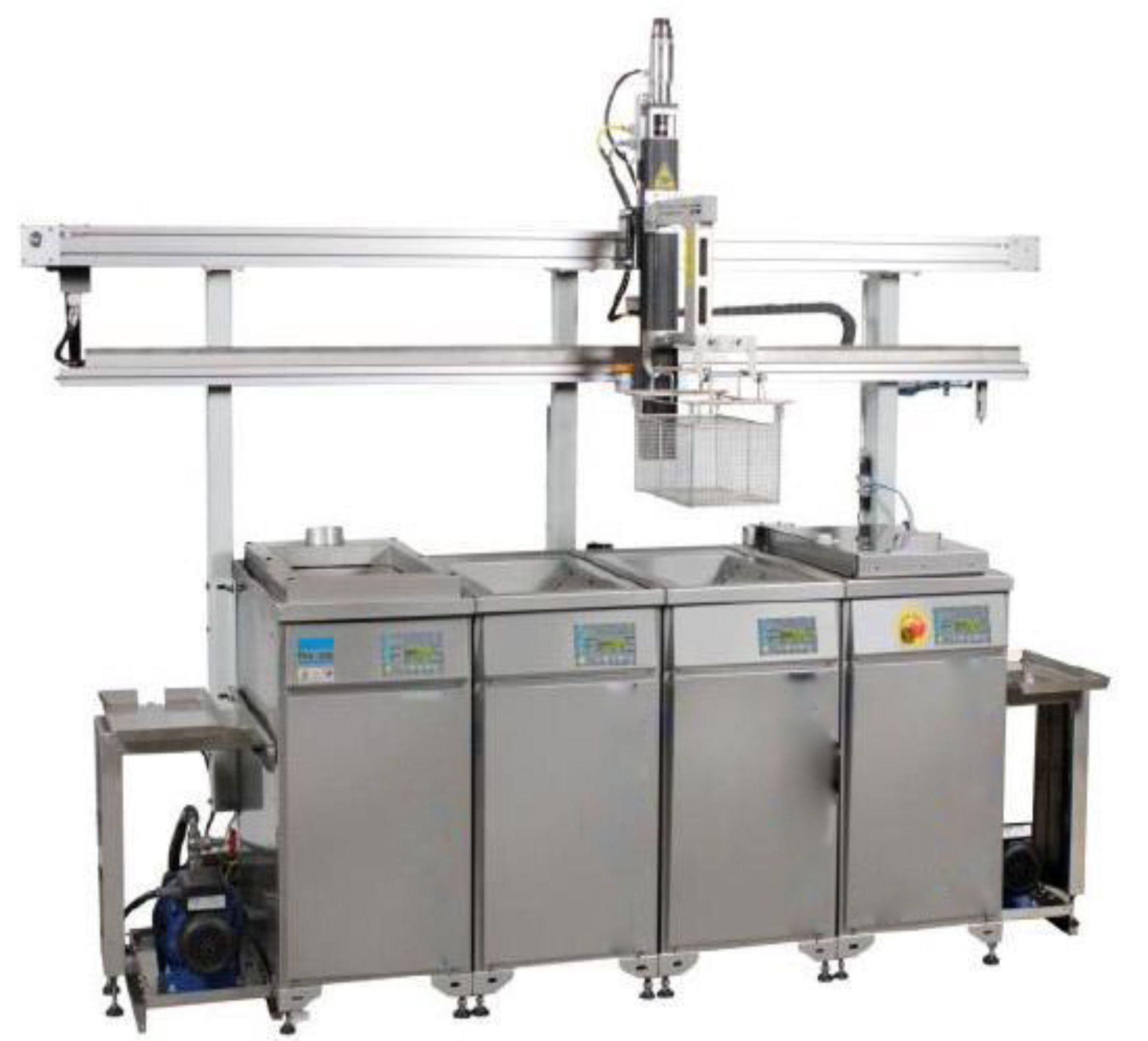 PLC automated ultrasonic cleaner machine with single robot arm