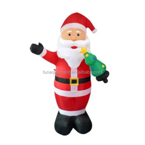 Hot Selling Christmas Inflatable Toys Custom Size Giant Christmas Inflatable Santa Claus with LED Lights