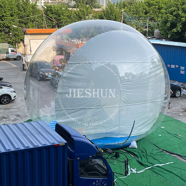 Customized blue Christmas Inflatable Snow Globe Photo Booth Tunnel Giant Inflatable Snow ball for advertisement