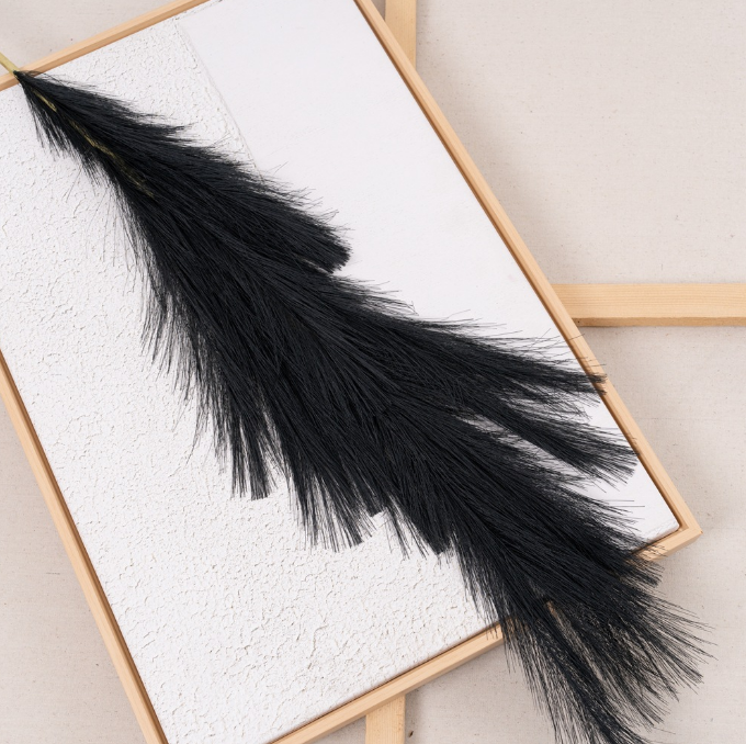 Popular 18 branches flowers artificial pampas grass black pampas grass for home decor