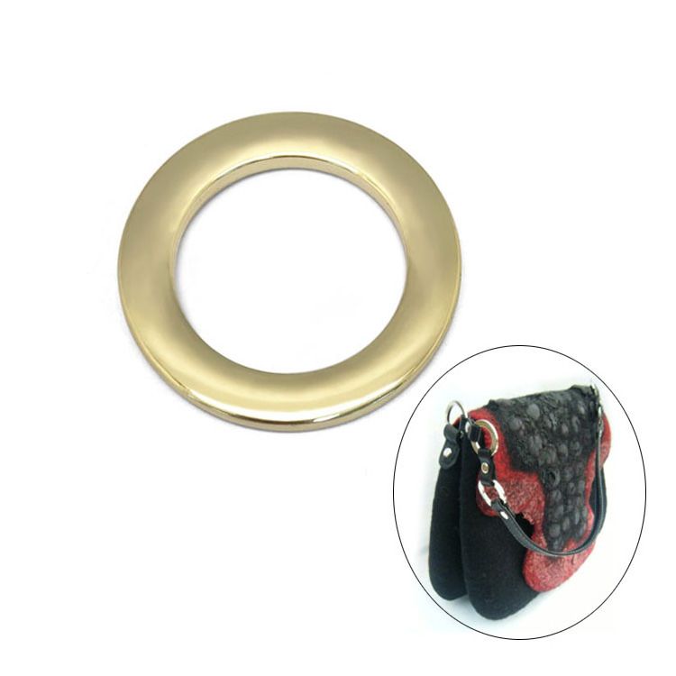 Factory direct sale Zinc alloy solid flat hardware fitting ring high end for handbags/purse/briefcase