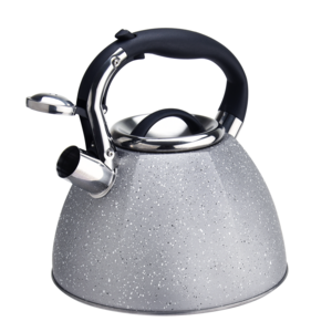 Good Quality 3.0 Liter, 3.2 Quart Grey Color White Spots Coating Stainless Steel Whistling Tea Kettle or Stovetop