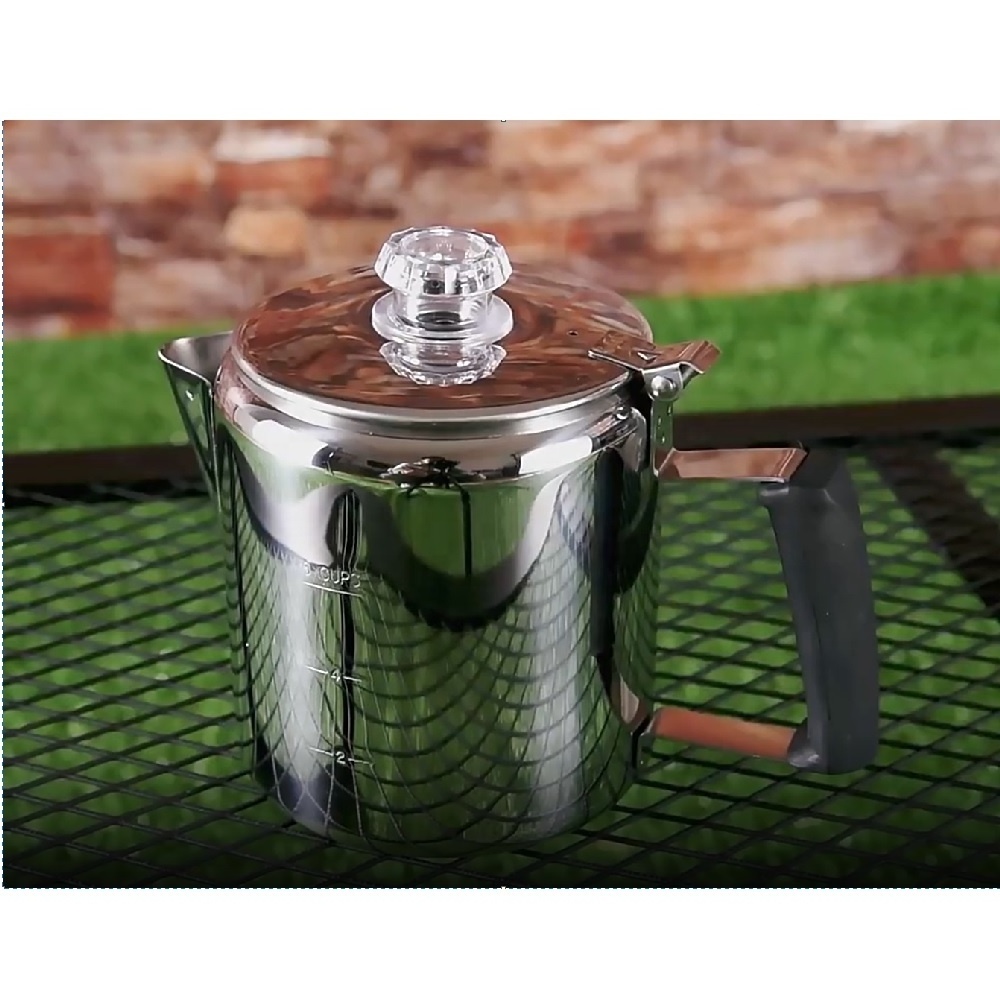 Stainless Steel 6-12 Cups Camping Coffee Pot Coffee Percolator For Campfire Or Stove Top Coffee Making