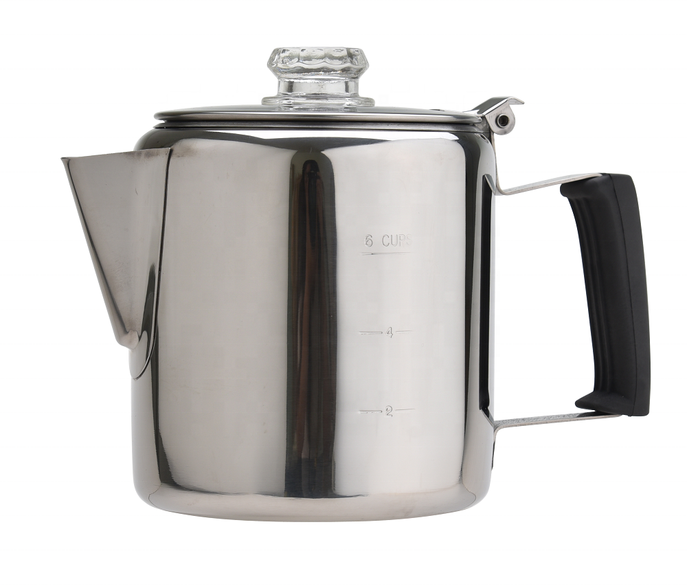 Stainless Steel 6-12 Cups Camping Coffee Pot Coffee Percolator For Campfire Or Stove Top Coffee Making