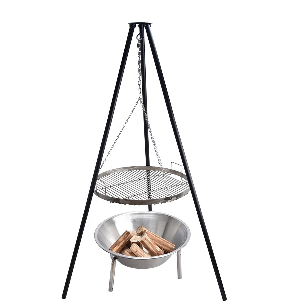 Portable Hanging Grill for Camping Outdoor Fire Pit for BBQ Camping Picnic Grills