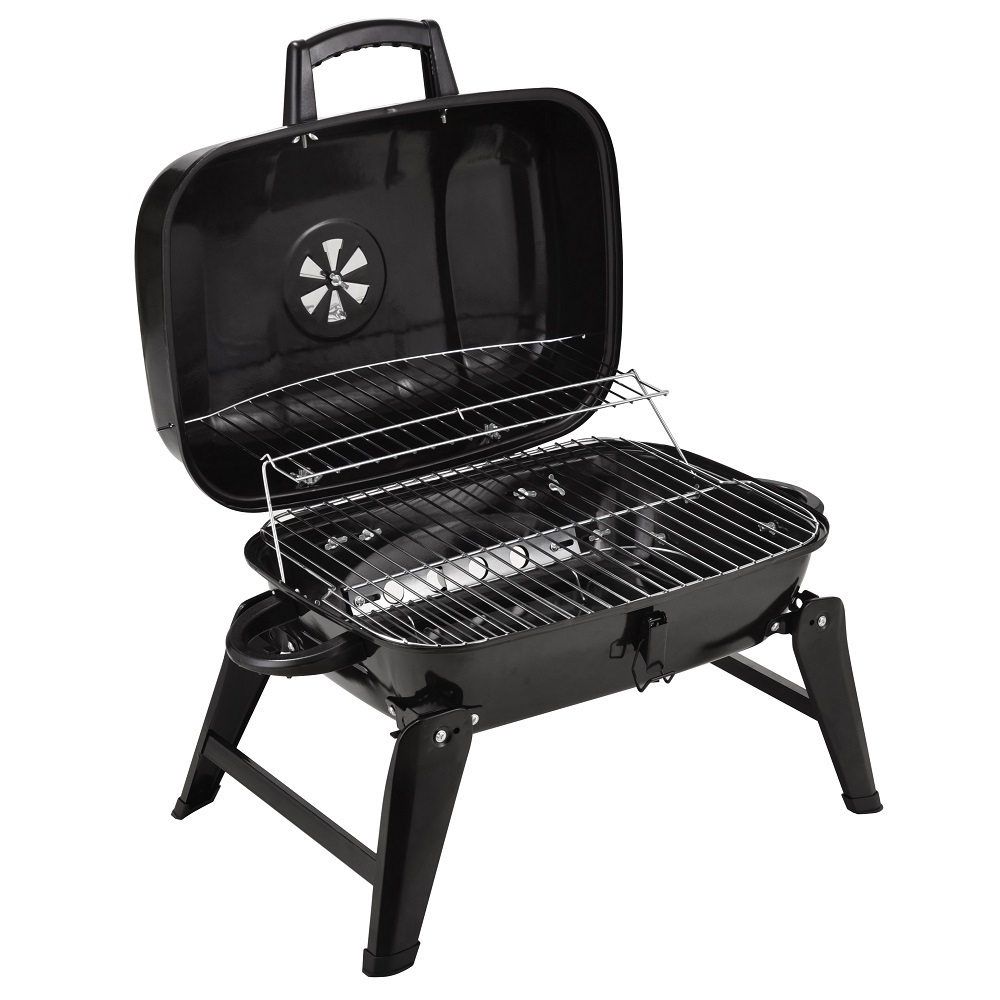 Charcoal BBQ Grill Portable Small Grill Smoker Folding Tabletop Grill For Campfire Patio Backyard