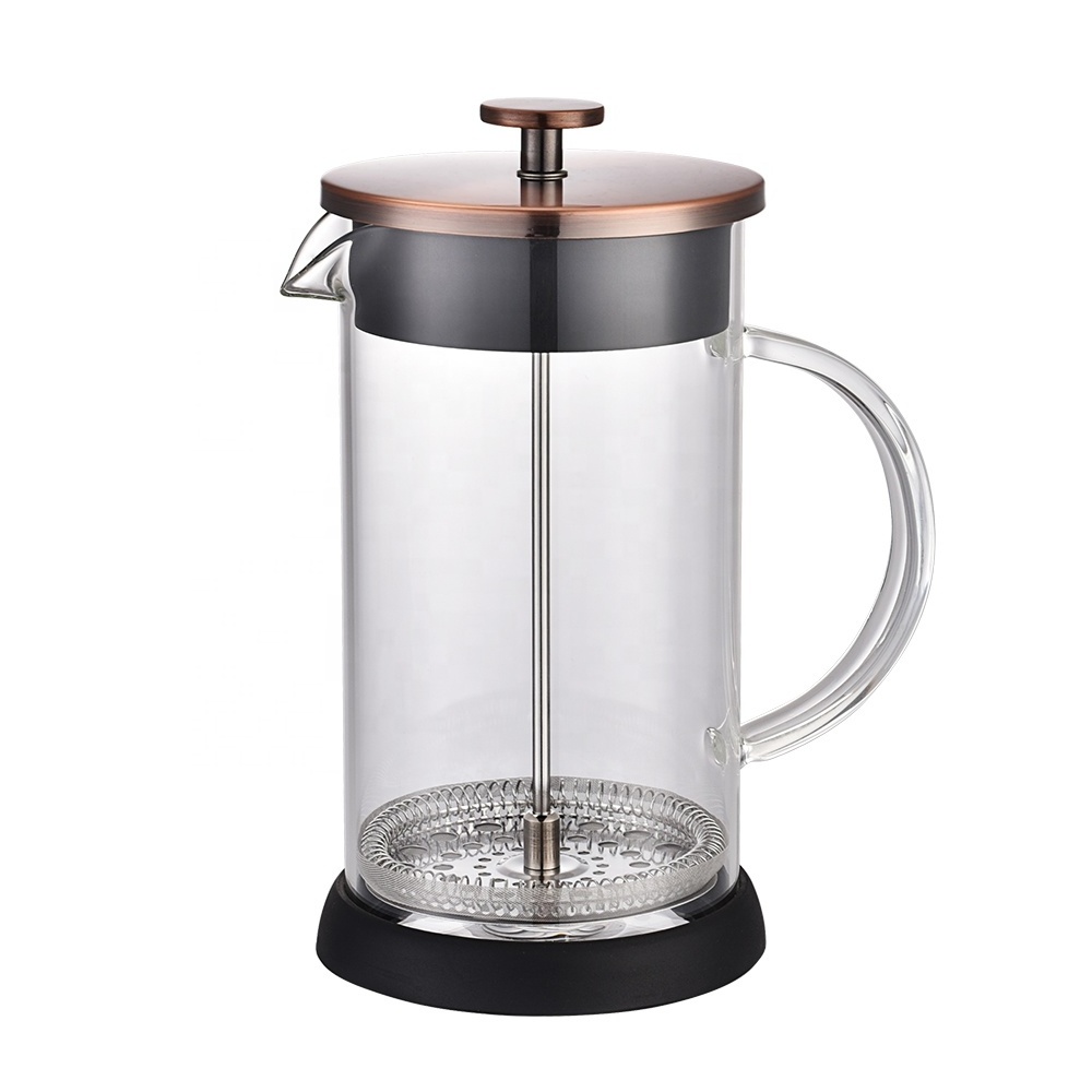 French Press Double Wall Glass Coffee Maker with Borosilicate Glass and TPR Base