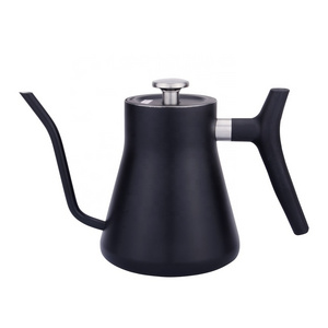 Pour Over Kettle Black with Thermometer Stainless Steel  Kettle Drip Coffee Kettle with Bakelite Handle 1.2L